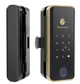 Fully Automatic Frameless Glass Door Smart Lock Fingerprint Biometric Digital Password Face Recognition Tuya Wifi App Smart Lock