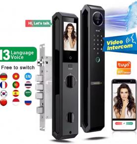Tuya WiFi Smart Door Lock 3D Face Recognition Electronic Automation Smart Lock with Password IC Card Key Unlock Way Lock