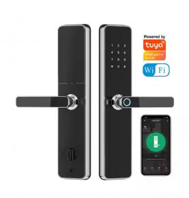 Tuya TTLock App Biometric Fingerprint Smart Digital Smart Door Lock Handle Electronic Keyless Entry Door Lock