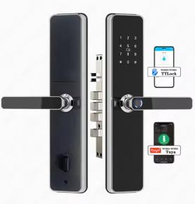 Handle Electronic Keyless Entry Door Lock Biometric Fingerprint Smart Digital Smart Door Lock Tuya TTLock App