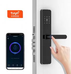 Fingerprint biometric smart lock WIFI Tuya lock handle Electronic Keyless Entry Door Lock