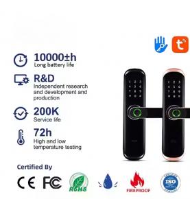 Aluminum Alloy Smart Lock Biometric Fingerprint Keypad Digital Door Lock Family Apartment Hotel Room With Handle Lock