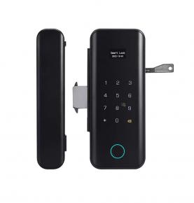 Factory Manufacturer Password Key Fingerprint Card Lock Tuya WIFI Glass Door Lock Biometric Fully Automatic Frameless Smart Lock
