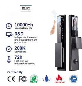 High-quality Smart 3D Face Recognition Door Lock Digital Electronic Palm Print Smart Biometric Lock CNC Precision Engraving Smart Lock