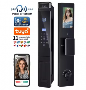 Tuya Wifi Video Active Intercom Door Lock Biometric Face Fingerprint Automatic Digital Smart Lock